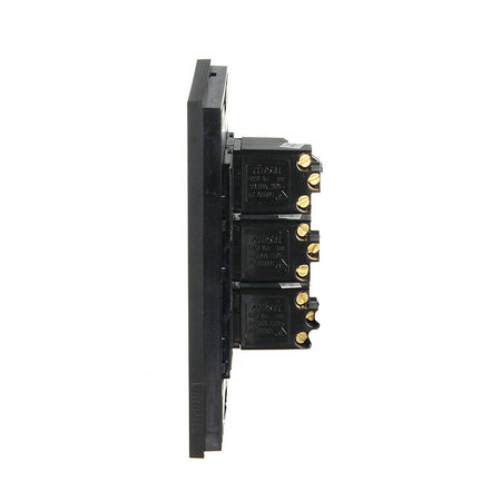 Clipsal Saturn Zen 3 Gang Pushbutton LED Switch 250V 16AX/20A | Zen Black | Z4063PBL-ZB