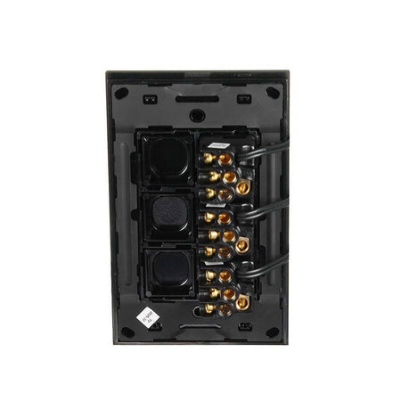 Clipsal Saturn Zen 3 Gang Pushbutton LED Switch 250V 16AX/20A | Zen Black | Z4063PBL-ZB