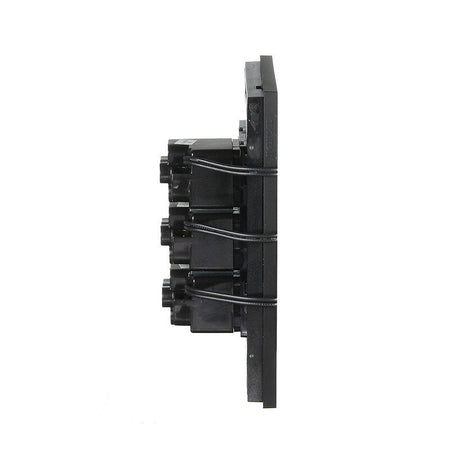 Clipsal Saturn Zen 3 Gang Pushbutton LED Switch 250V 16AX/20A | Zen Black | Z4063PBL-ZB