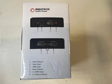 Digitech 2-Way HDMI Splitter, 1 Input 2 Outputs, 4K UHD 30Hz | Black | AC1710