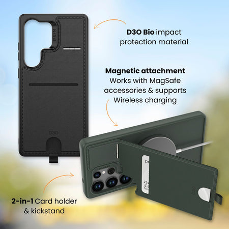 EFM Berlin Wallet Case for Samsung Galaxy S25 Ultra | Green | EFCBLSG296GRN
