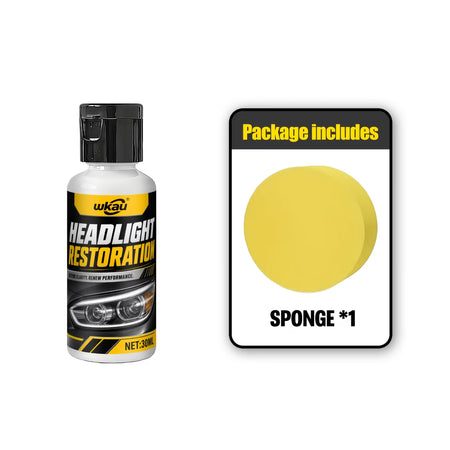 Car Headlight Repair Agent, Headlight Yellow Oxidation Haze Remover, Lens Polishing Grinding Material, Restore Brightness for Front Rear Car Headlights | Yellow / White / Black | 81839292016