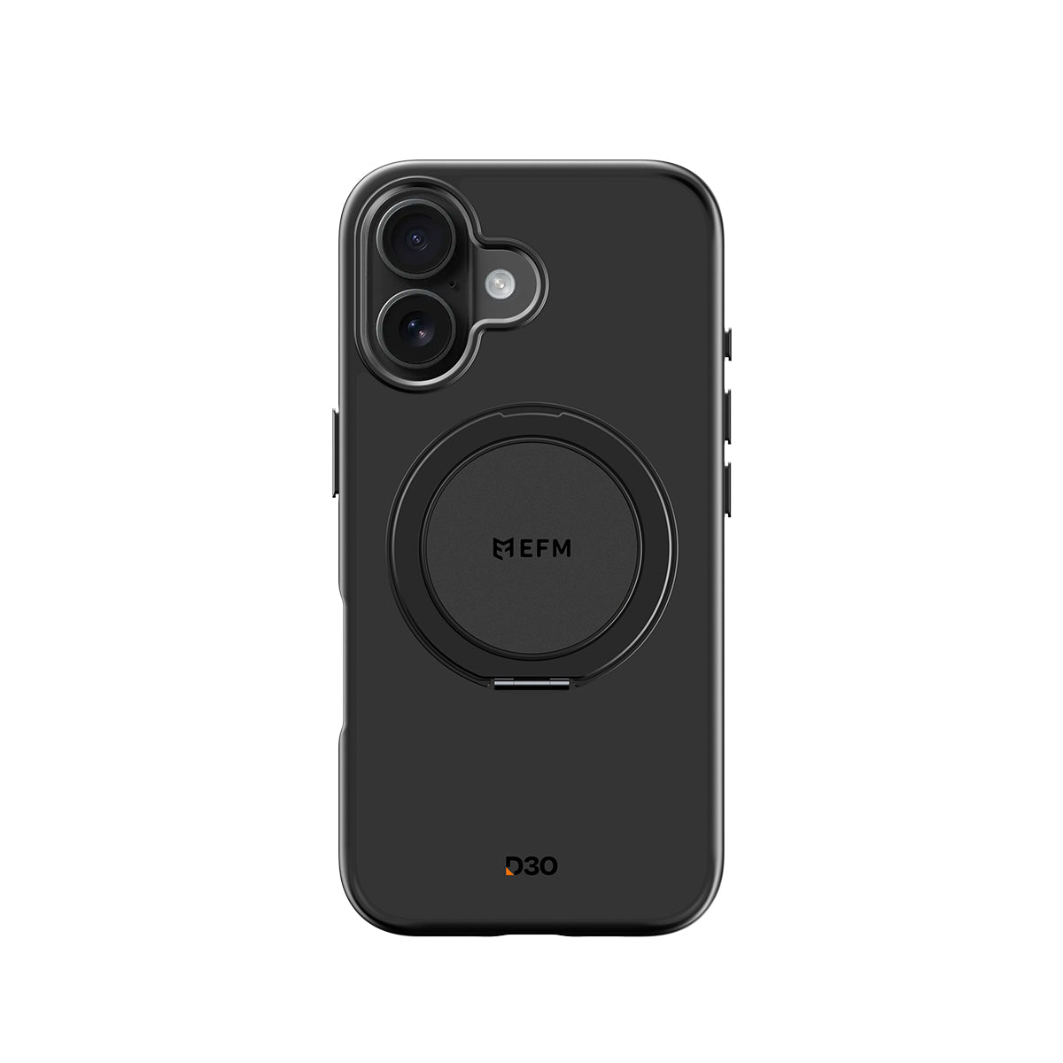 EFM Alta D3O Bio Black case EFCTAAE610BLA fitted to iPhone 16 Plus, rear view