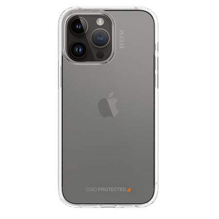 EFM Alta Pure clear case fitted to iPhone 13 Pro or iPhone 14 Pro, rear view
