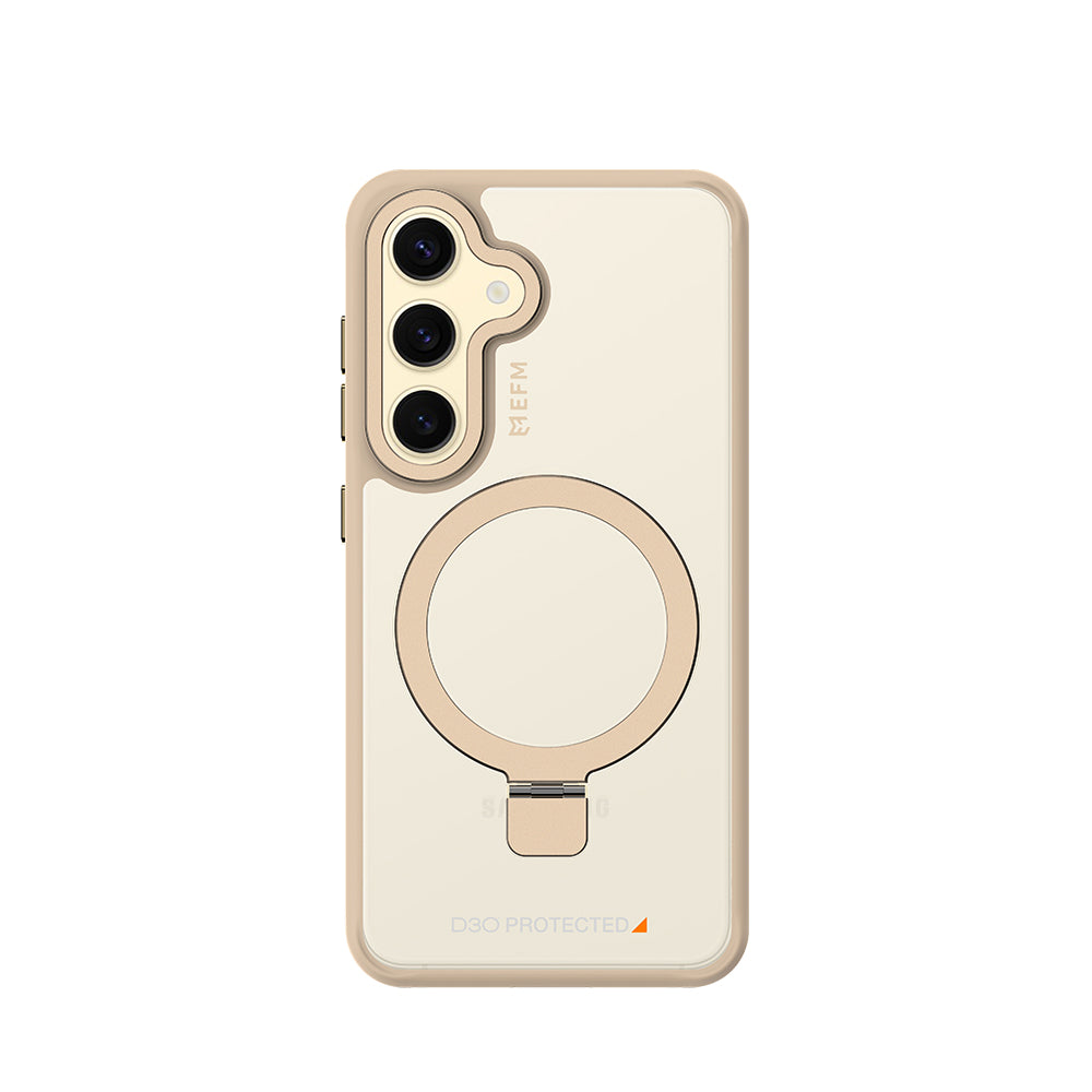 EFM Alta D3O BIO case for Samsung Galaxy S24 Plus in Antique Beige with magnetic ring kickstand