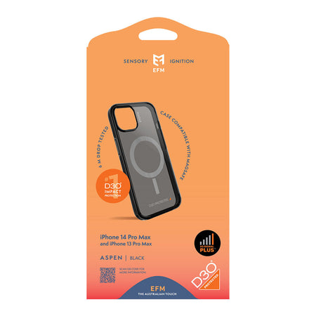 EFM Aspen MagSafe Case with D3O for iPhone 14 Pro Max & iPhone 13 Pro Max | Black | EFCDUAE198BLA