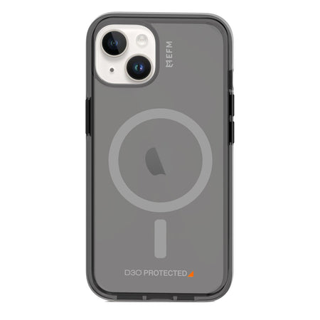 EFM Aspen black case fitted to iPhone 14 Plus, rear view