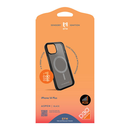 EFM Aspen D3O 5G MagSafe Case for iPhone 14 Plus | Black | EFCDUAE197BLA