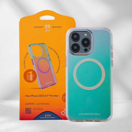 EFM Aspen D3O BIO Case for iPhone 15 Pro Max | Glitter Pearl | EFCDUAE608GLP