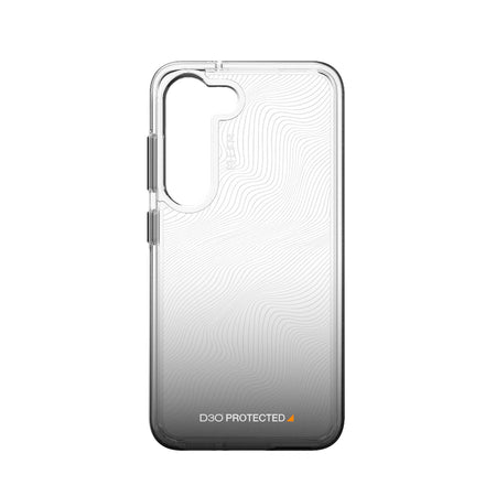 EFM Aspen D3O Crystalex Samsung Galaxy S23 case in Black Gradient, rear view, EFCDUAE282BLA