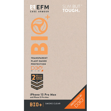 EFM Bio+ D3O Case Armour for iPhone 12 Pro Max & iPhone 13 Pro Max | Smoke Clear | EFBIOAE193SMC