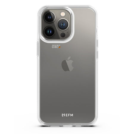 EFM Alaska Clear case fitted to iPhone 13 Pro Max, rear view