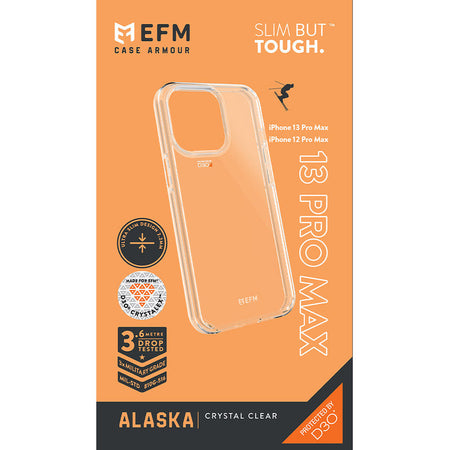 EFM Alaska D3O Crystalex Case for iPhone 12 & 13 Pro Max | Clear | EFCALAE193CLE