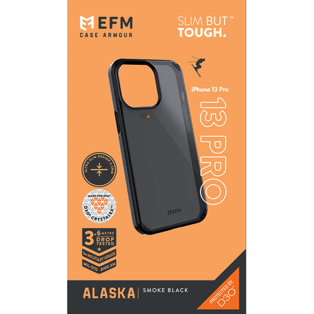 EFM Alaska Case Armour with D3O Crystalex for iPhone 13 Pro | Smoke Black | EFCALAE194SMB