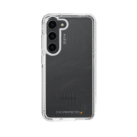 EFM Aspen Crystal Clear case fitted to Samsung Galaxy S23 Plus, rear view