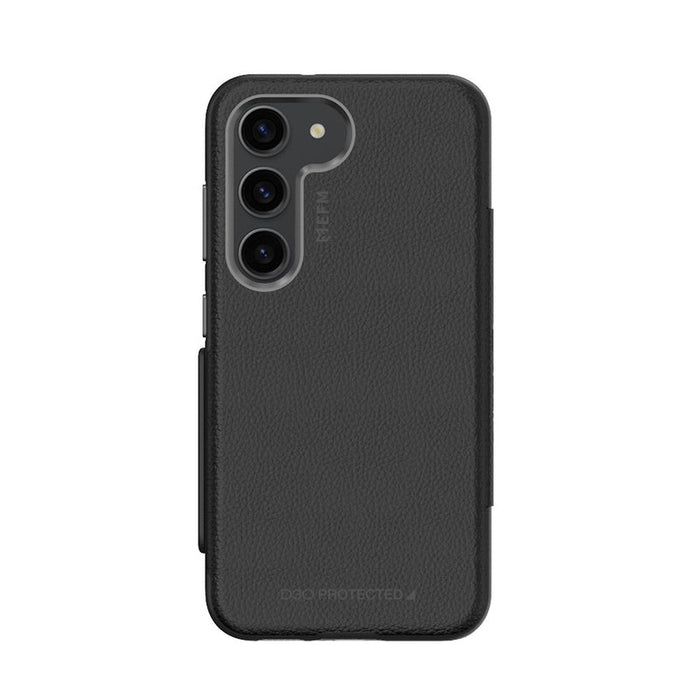 EFM Monaco ELeather D3O Wallet Case for Samsung Galaxy S23+ | Black/Space Grey | EFCFLAE283BLA