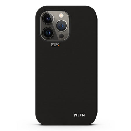 EFM Miami Leather Wallet Case Armour with D3O for iPhone 13 Pro Max | Smoke Black | EFCMIAE193SMB