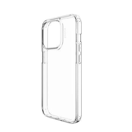 EFM Zurich clear case for iPhone 15 Pro, angled rear view