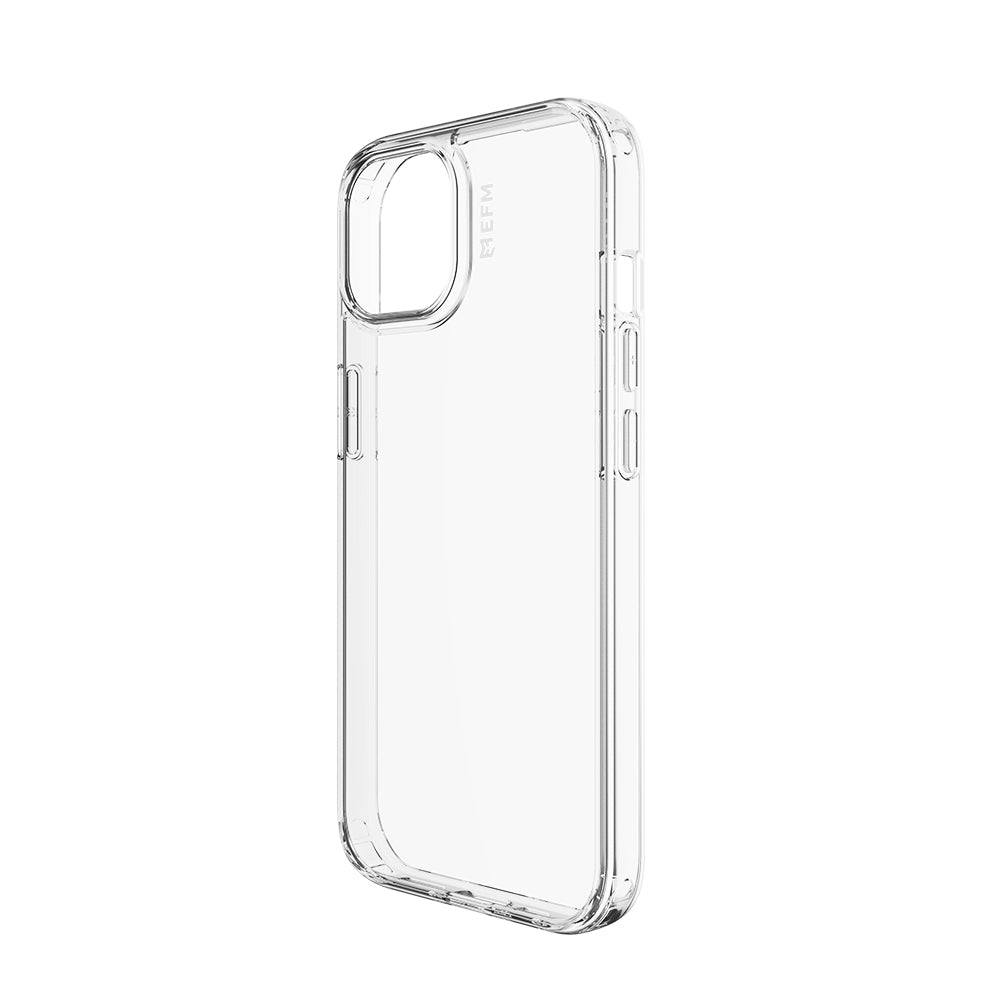 EFM Zurich clear case for iPhone 15 Plus, angled view of case EFCTPAE607CLE