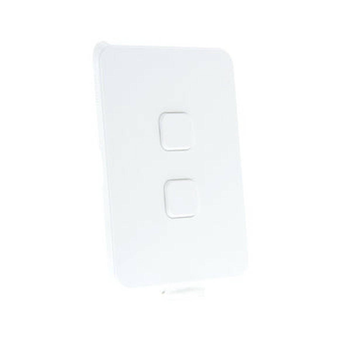 Clipsal Iconic 2 Gang Gridplate and Skin - Extra White - 3042VH-XW