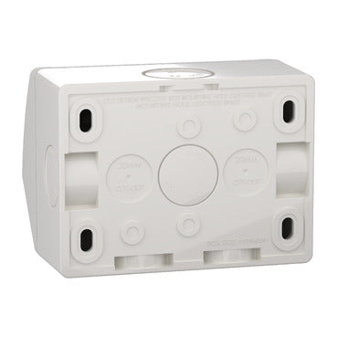 Clipsal Weathershield Socket Twin, Individually Wired ,10A, 250VAC, IP54 | Chemical Resistant Grey | WSC227/1/2-RG