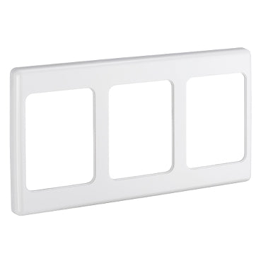 Clipsal 2000 Series Flush Surround 3 Gang, Vertical Mount, Curved Sided, Standard Pattern | White Electric | 2000/3-WE