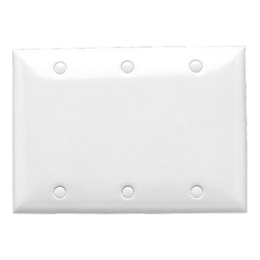 Clipsal Standard Series Flush Plate 3 Gang, Blank, Large Format | White Electric | 31/3VX-WE