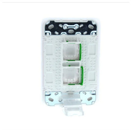 Clipsal Iconic Gridplate and Skin 2 Gang, Vertical/Horizontal | Extra White | 3042VH-XW