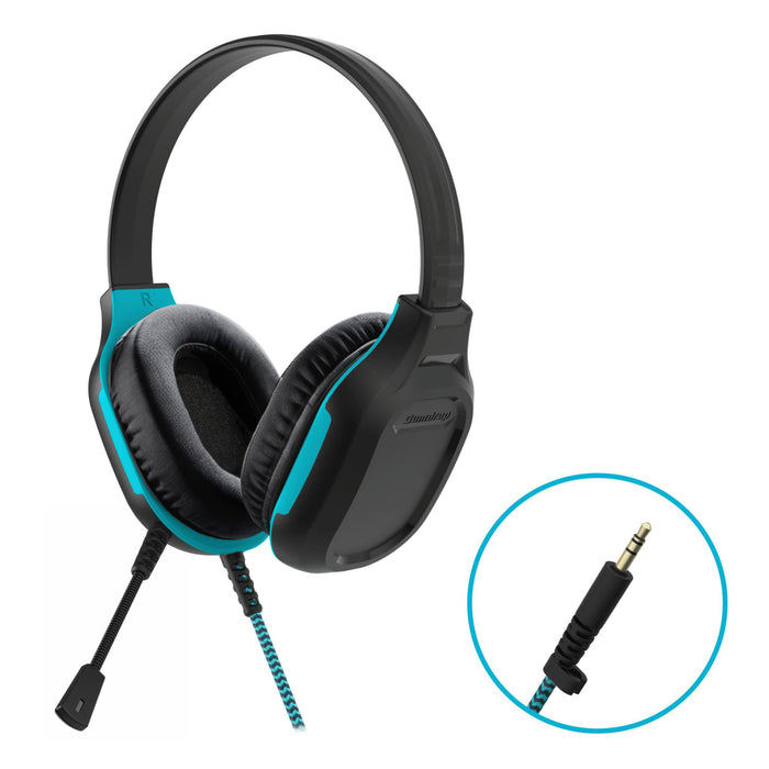 Gumdrop DropTech 3.5mm Headset with Microphone | Black/Blue | 01H023