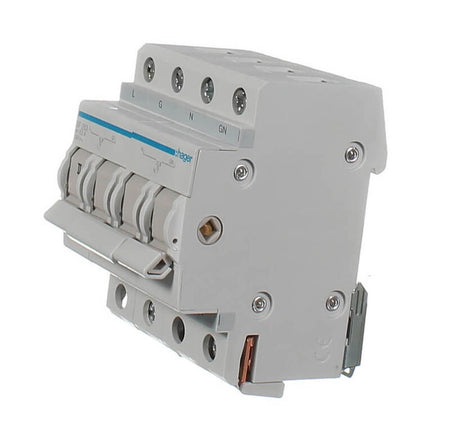 Hager Manual Changeover Switch 2 Pole 63A 230V DIN Rail Centre Off | White | SF263