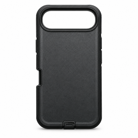 Black heavy duty case for iPhone 17 Air, case only on white background