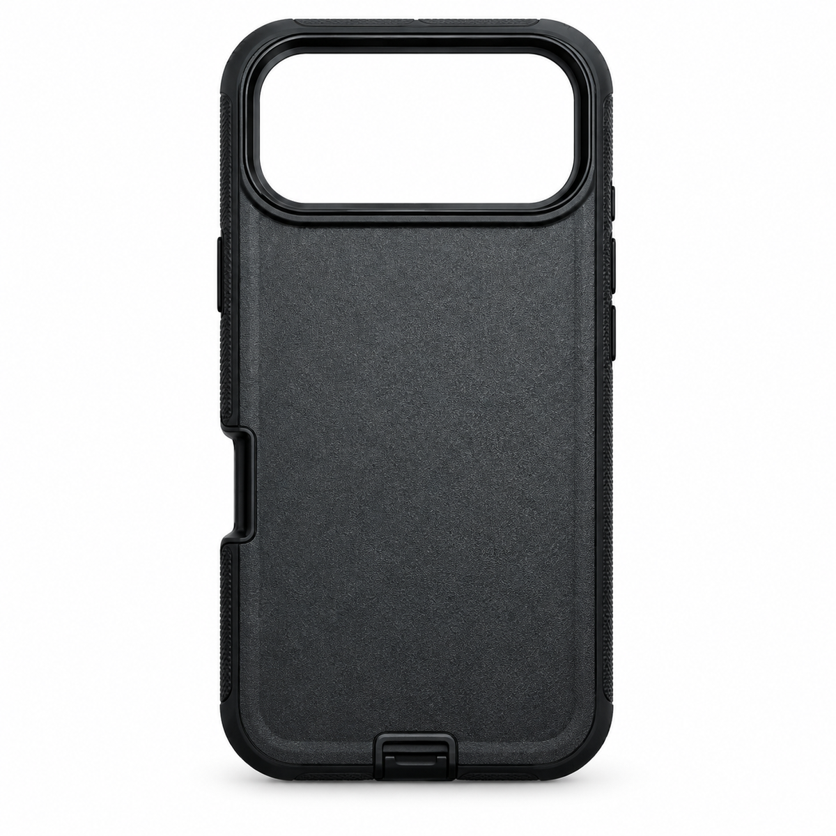 Black heavy duty case for iPhone 17 Pro Max, case only on white background
