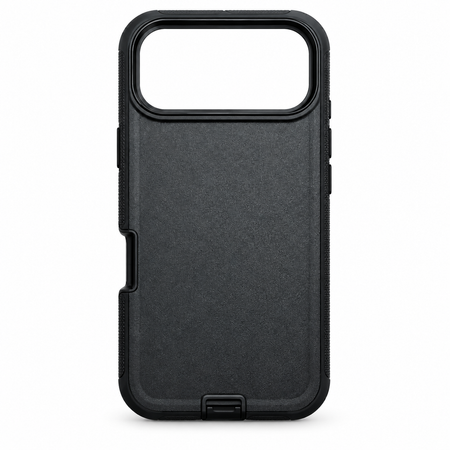 Black heavy duty case for iPhone 17 Pro Max, case only on white background