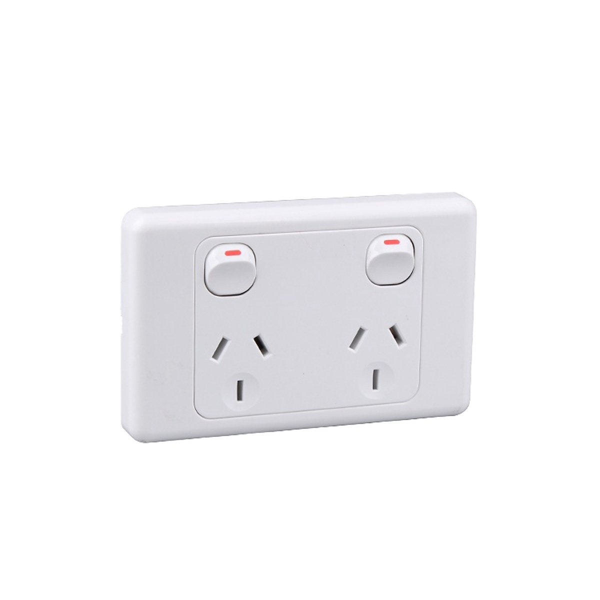 Sparky Stock SS-AS315 white horizontal double power point with two switched 10A outlets