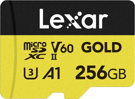 Lexar Professional GOLD 256GB microSDXC UHS-II memory card front