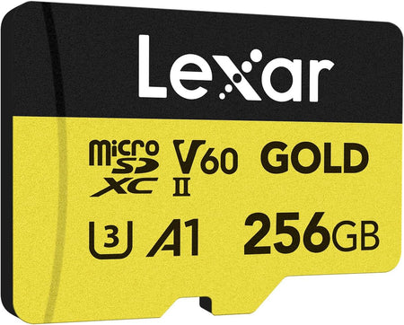 Lexar Professional GOLD 256GB microSDXC UHS-II V60 Memory Card | Gold/Black | LMSGOLD256G-BNNNG
