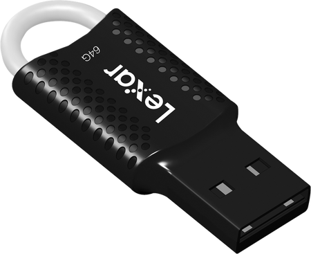 Lexar JumpDrive V40 64GB USB 2.0 Flash Drive | Black | LJDV40-64GAB