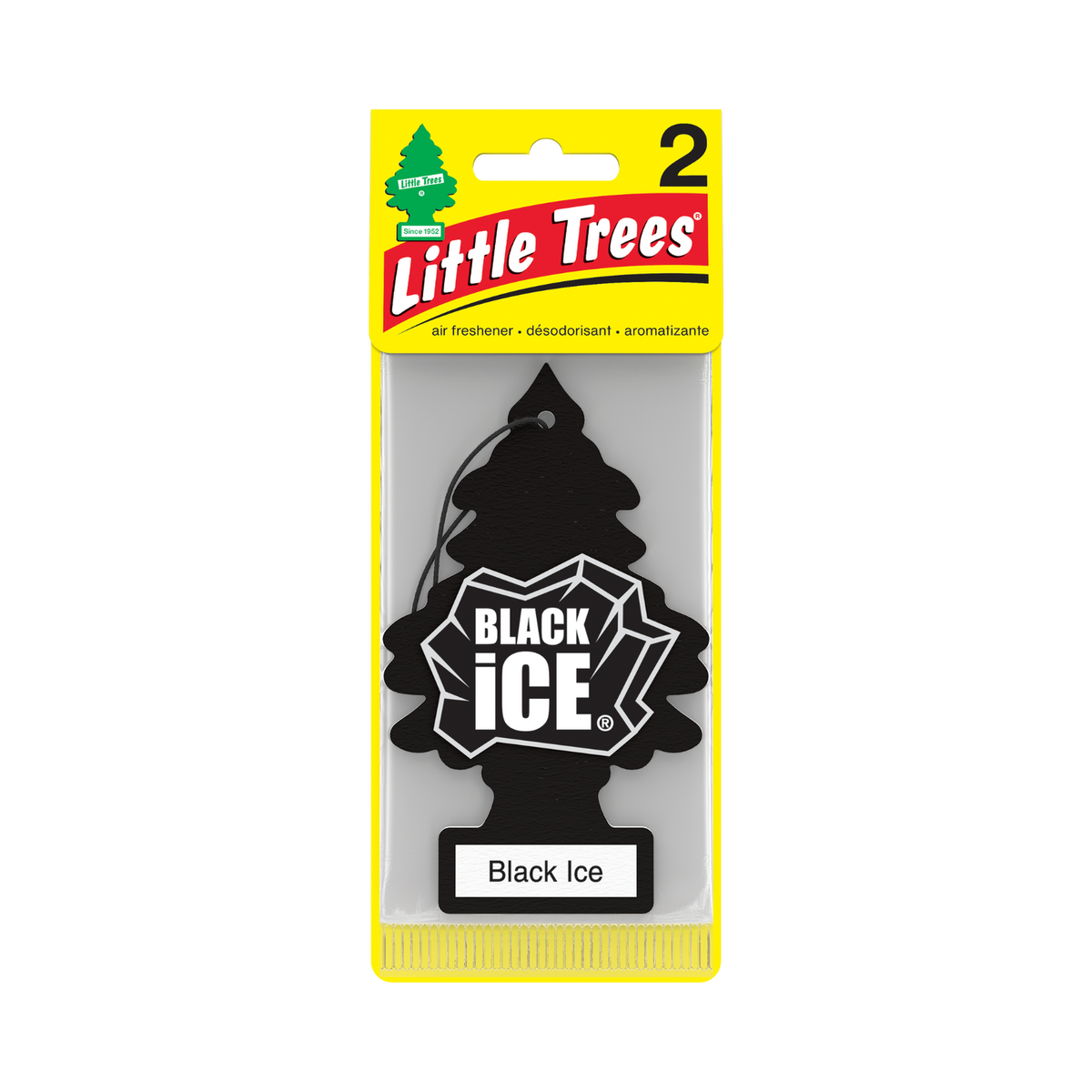Little Trees Black Ice 2-pack retail packaging, front