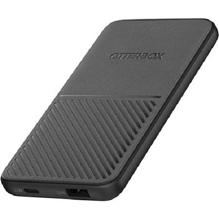 OtterBox 5,000mAh 12W USB-A & USB-C Power Bank | Nearly Night (Dark Grey) | 78-80641