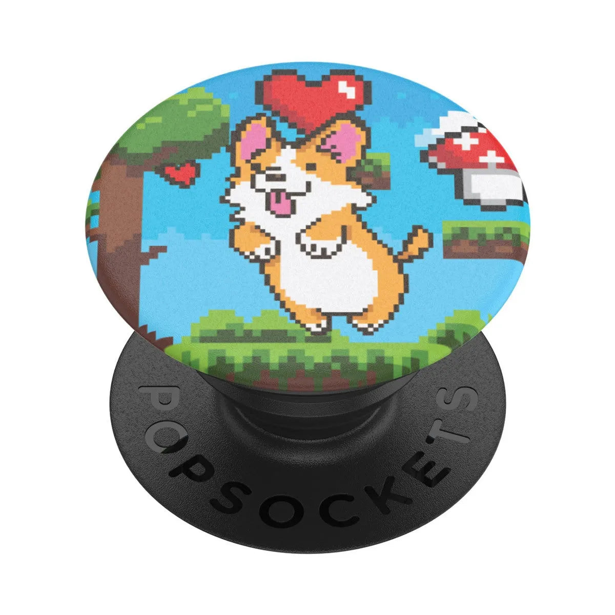 PopSockets CorgiBit PopGrip with pixel-art corgi design, expanded grip