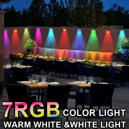 Sparky Stock RGB Solar LED Fence & Wall Lights IP44 2 Pack | Black / Multicolour | SS-SOLAR-FENCE-RGB-2PK