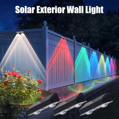Sparky Stock RGB Solar LED Fence & Wall Lights IP44 2 Pack | Black / Multicolour | SS-SOLAR-FENCE-RGB-2PK
