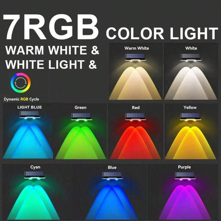 Sparky Stock RGB Solar LED Fence & Wall Lights IP44 2 Pack | Black / Multicolour | SS-SOLAR-FENCE-RGB-2PK