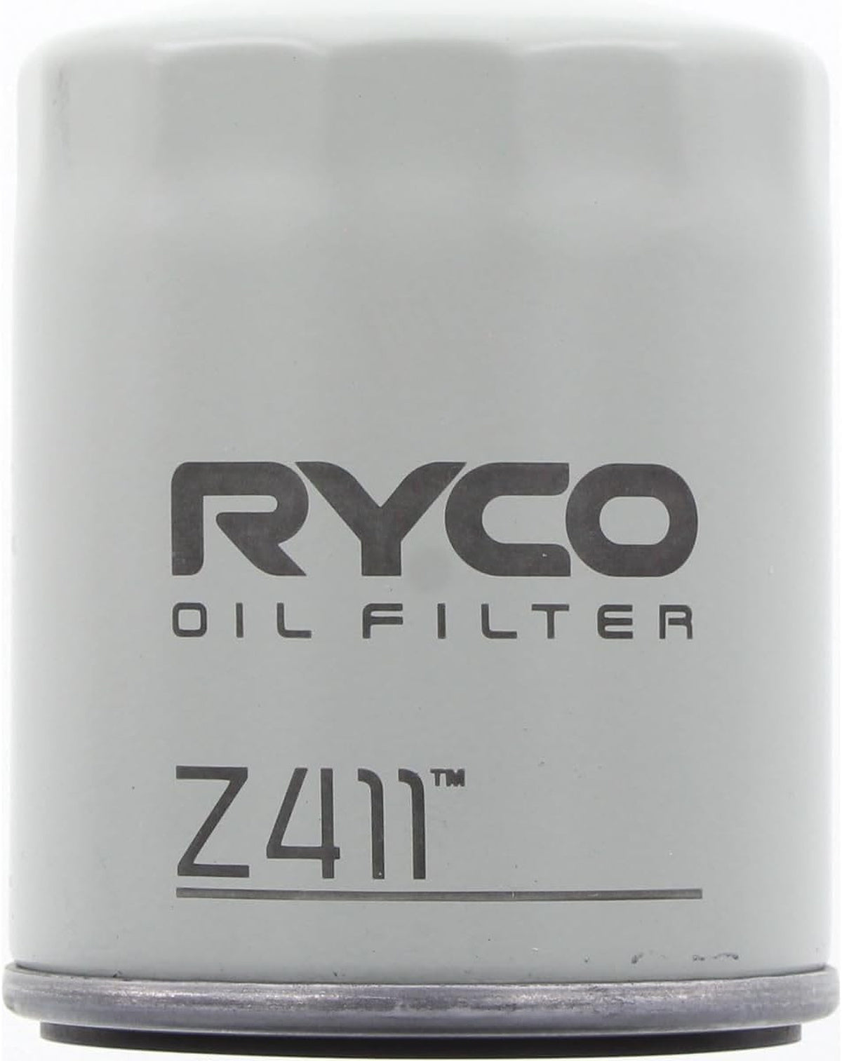 Ryco Z411 white spin-on engine oil filter front view