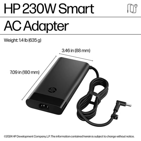 HP ZBook 200W Slim Smart 4.5mm AC Adapter | Black | 491C7AA