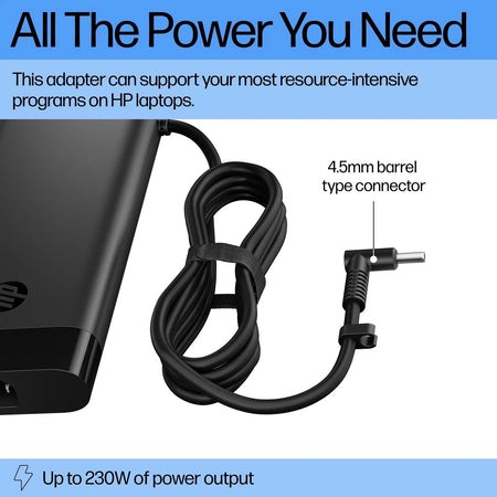 HP ZBook 200W Slim Smart 4.5mm AC Adapter | Black | 491C7AA