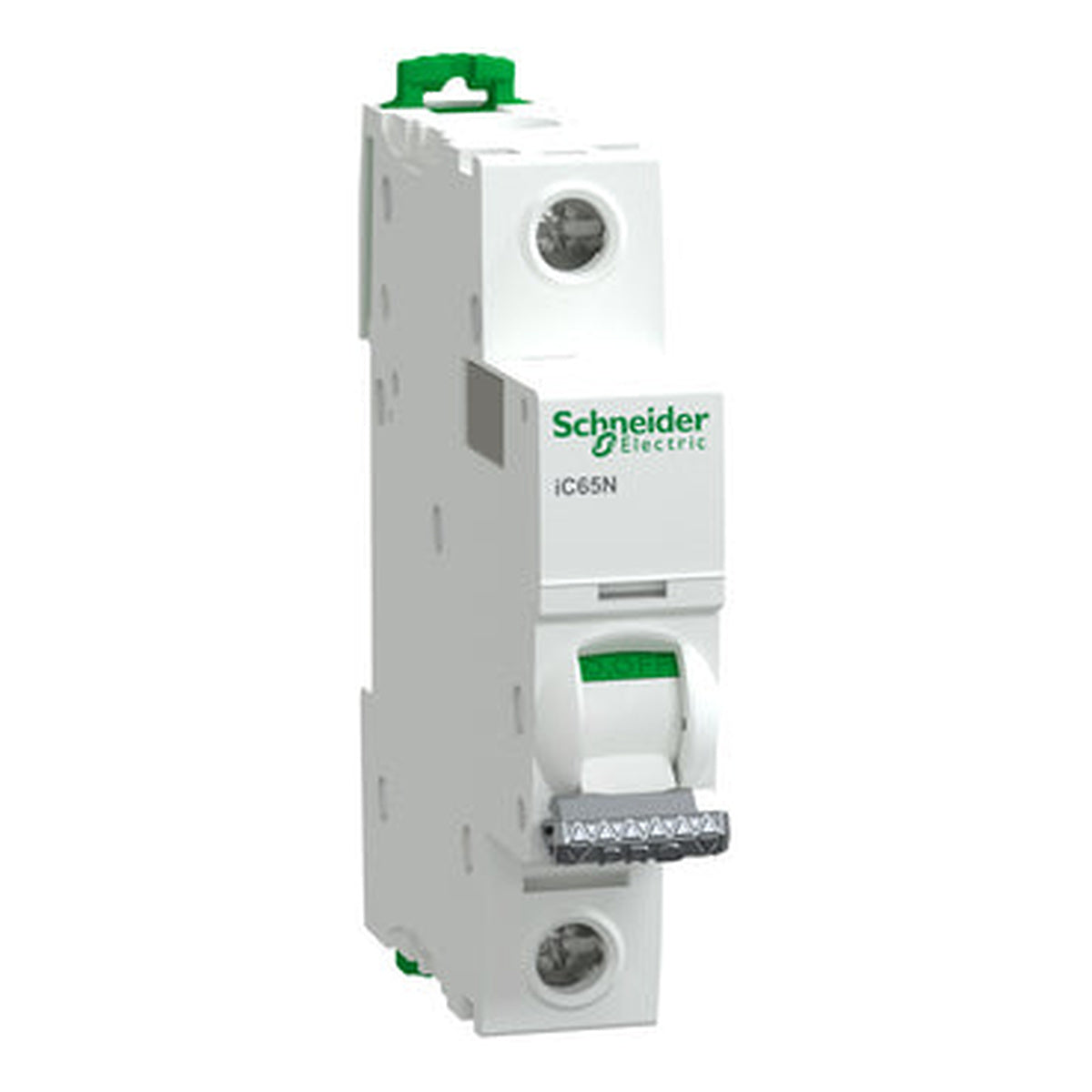 Schneider Electric Acti9 Pro iC65N single-pole circuit breaker — manufacturer representative image