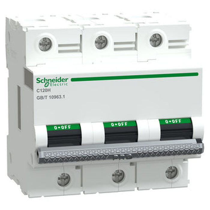 Schneider Electric A9 Pro C120H 3 Pole 63A C Curve 10kA Circuit Breaker | White | A95HC363