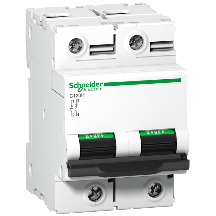 Schneider Electric Acti9 C120H 2 Pole 63A B Curve 15kA Circuit Breaker | White | A9N18412