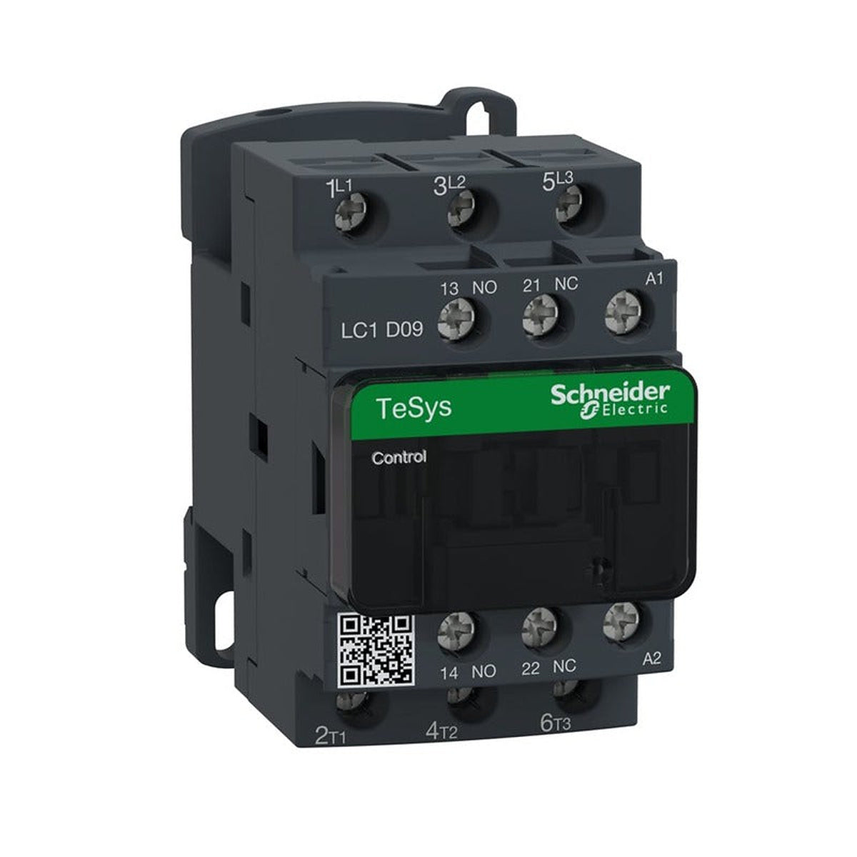 Schneider Electric TeSys D LC1D09U7 9A 240V AC contactor, front angle view